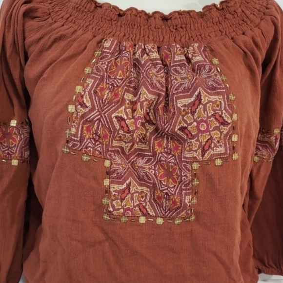 Hollister Bohemian Orange Blouse - Picture 3 of 5